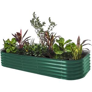 Pots de jardinière rectangulaires en métal galvanisé élégants pour arrangements floraux Conteneurs de jardin pour intérieur et extérieur - Product Image 3