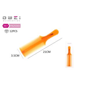 Peine plano de doble cara en color naranja - Product Image 1