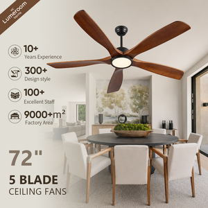 72 Inch Modern <b>Ceiling</b> Fan with <b>Light</b> and <b>Remote</b> <b>Control</b>, 5 Blade Wood <b>Ceiling</b> Fan for Patio Dining Room Hotel - Product Image 1