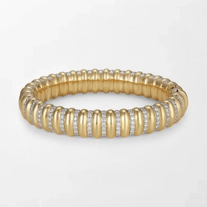 Cascading Orb Bracelet With 361 Round Lab Grown Diamonds 6.28 Carat GH-VS In 18K Yellow <b>Gold</b> For Bridal Anniversary Gift - Product Image 1