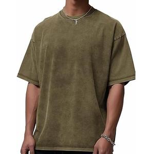 Camiseta Transpirable Estilo Urbano con Lavado Ácido para Hombre, Camiseta Ligera con Lavado Ácido y Efecto Desgastado por el Sol para Adultos, Gran Venta - Product Image 4