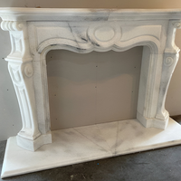 Hochwertiger Wandmontierter Ethanol-Marmor-Kamin Designer Handgeschnitzter Art Deco Naturstein-Umrandung Luxuriöse Ausführung Fabrikfertigung