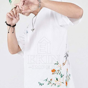 T-shirts brodés tendance pour hommes, matière légère, coupe confortable, pour un usage décontracté et un look quotidien. - Product Image 3