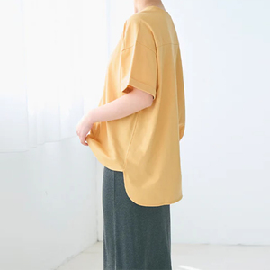 T-shirt à manches courtes d'été pour femmes de haute qualité imprimé sur mesure 100% t-shirt à col en coton avec logo personnalisé à l'avant et à l'arrière - Product Image 2