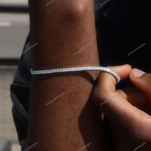 VVS Moissanite Diamond 925 Sterling Silver <b>Tennis</b> for Bracelet Personalized Classic Hip Hop Iced Fancy Trendy Design From India - Product Image 3