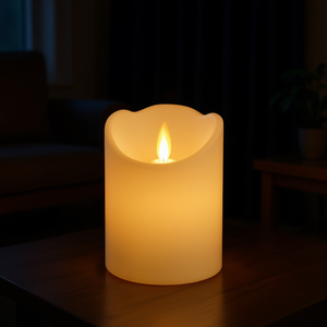 Vela LED LUMINEO con Efecto de Llama de 7.5x10cm, 480613, Luz Nocturna, Color Crema - Product Image 3