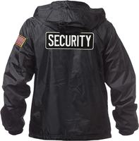 Veste bomber coupe-vent pour homme, hiver, à capuche, pour agents de sécurité, extérieur, boutons recouverts de toile, séchage rapide, respirante