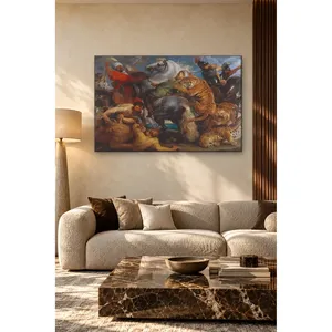 Impresión en lienzo de la caza de leones, tigres y leopardos de Fida Rubens - Product Image 3