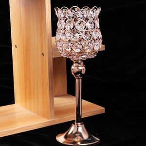 Best Quality Wedding Decorations <b>Crystal</b> Hurricanes Centerpiece Silver Finished For Event Party Lighting Decoration - Product Image 6