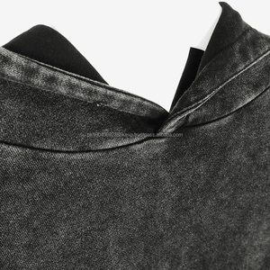 Sweat à capuche surdimensionné vintage de haute qualité personnalisé pour hommes, vêtements de rue rétro, vêtements de créateur, motif 3D brodé, ODM, écran - Product Image 3