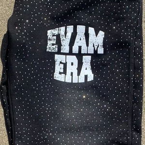 Pantalon de survêtement vintage pour homme, poids lourd, surdimensionné, délavé à l'acide, avec strass pour hommes - Product Image 4