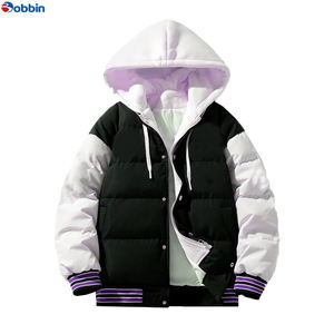 แจ็คเก็ตบอมเบอร์โพลีเอสเตอร์คุณภาพสูงแบบยูนิเซ็กซ์ สตรีทแวร์แบบมีฮู้ด สไตล์วาร์ซิตี้เบสบอล ปักตัวอักษร คุณภาพสูงสำหรับผู้ชาย - Product Image 5