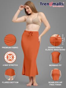 Trendmalls Dusty Orange pour Spandex Respirant Shapers Saree Shapewear Jupon pour Femme - Product Image 2