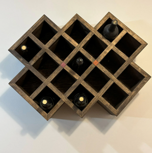 Support à bouteilles de vin en bois massif (design en X) - Product Image 5