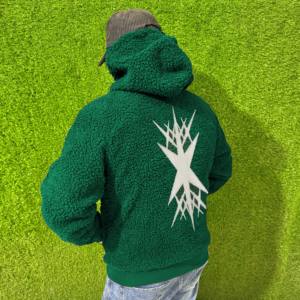 New Arrival Men's Sherpa Fleece <b>Hoodies</b> Heavyweight Thick <b>Fur</b> Pullover with 3D Pattern Cotton Blended Sweatshirts for Winter - Product Image 4