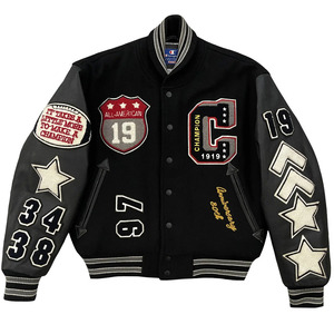 Chaquetas Varsity de Piel de Oveja Antibacterianas de Alta Calidad para Hombre y Mujer, Estilo Nuevo, Cuello Alto, Todas las Tallas y Colores, Lana Baja - Product Image 1