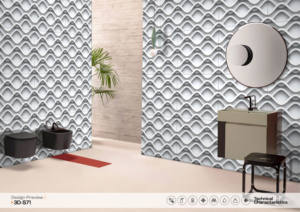 Azulejos de Cerámica de Porcelana Pulida de Aspecto Abstracto de 24x24 Pulgadas, Superficie Brillante 3D S71, Azulejos de 600x600 mm para Salón y Dormitorio de Diseño - Product Image 3