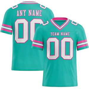 Nouvelle conception, maillots de football américain 100% polyester, ensembles à manches courtes, séchage rapide, unisexe, vente en gros - Product Image 3