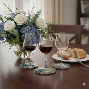 Sous-verres en pierre de labradorite naturelle, ensemble de sous-verres en cristal faits à la main - Product Image 2