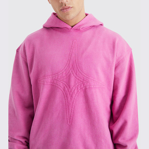 Sweat à capuche unisexe personnalisé en coton mélangé lavé à l'acide Sweat à capuche en coton polyester de haute qualité pour les couples - Product Image 3