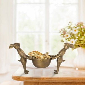 Bol à lapin en métal Bol de stockage en aluminium fini or antique Bol de service à sauce et à rattrapage au prix de gros - Product Image 2