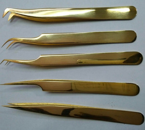 Pince à épiler professionnelle KIMBEL pour extension de cils Volume rond Pointe en fibre d'acier inoxydable Pince à épiler personnalisée 12cm Antistatique et durable - Product Image 4