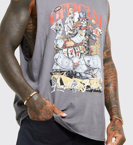 2025 <b>Summer</b> <b>Sleeveless</b> Tank <b>Top</b> for Men Men's Fitness Gym Sport Tank <b>Top</b> Oversize 190 GSM Cotton Polyester Quick Drying Knitted - Product Image 2