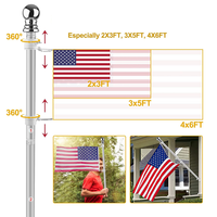 Support mural extérieur en aluminium et acier inoxydable pour mât de drapeau, kit de fixation pour drapeaux en gros
