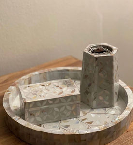 Luxury Crafts Mother of <b>Pearl</b> Inlay Mubkhar Box with Tray Set Bakhoor Burner Madkhan Serving Tray Low Price Aromas Pine Jasmine - Product Image 6