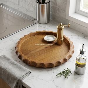 Ensemble de vaisselle en bois personnalisé en gros, bols décoratifs, saladier, service alimentaire, vaisselle personnalisée, logo sur mesure pour fêtes - Product Image 4