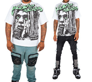 Fabricante personalizado Drop Shoulder Streetwear Print Boxy Cropped Oversized Graphic Heavyweight T Shirt para hombres - Product Image 2