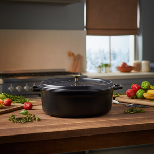Cocotte en fonte noire STAUB 12 L 41 cm pour tous types de cuisinières - Product Image 3