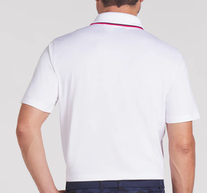 เสื้อโปโลปักลายทางสำหรับผู้ชายเสื้อกอล์ฟระบายอากาศได้ดีป้องกันริ้วรอยเข้ารูป - Product Image 3