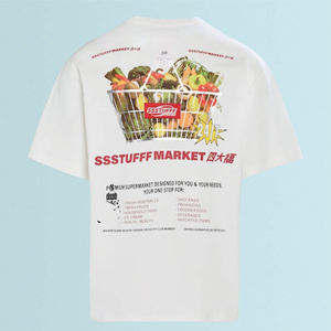 Vente en gros de t-shirt lourd personnalisé pour hommes col montant surdimensionné coton épais de haute qualité respirant logo vintage grande taille - Product Image 3