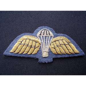 Ceci est une paire d'ailes de parachute brodées à la main pour un uniforme de cérémonie. - Product Image 1