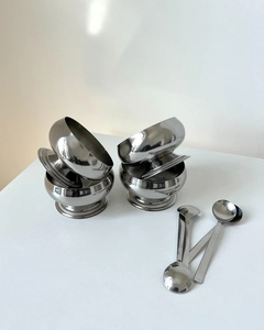 Cuenco de acero cepillado de diseño con base esculpida única - Product Image 5