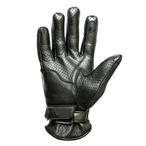 Summer Motorbike Leather & Mesh Black Gloves Motorcycle Auto Racing Wear Genuine Leather Gloves For Men - Product Image 2