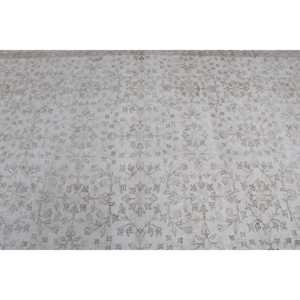 พรมวินเทจ ขนาด 6.1x9.4 ฟุต พรมตุรกี พรมขนสัตว์ลายทางสีขาวน้ำตาล - Product Image 5