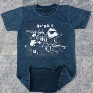 T-shirts personnalisables à logo imprimé par transfert thermique en polyester/coton, délavage acide, manches courtes, couleur unie, faible MOQ, vente en gros, OEM - Product Image 4