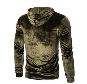 Men's Velvet Hooded <b>Sweatshirt</b> Solid Color Long Sleeve Breathable Eco-Friendly Plain Dyed Lined Pullover for Spring Autumn - Product Image 6