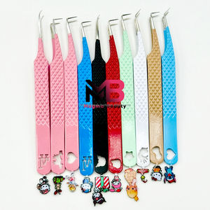 Juego de 5 Pinzas para Pestañas de Acero Inoxidable con Agarre de Diamante, Alta Calidad, Precisión, Antiestáticas, con Logotipo Personalizado, Duraderas y Dentadas - Product Image 6