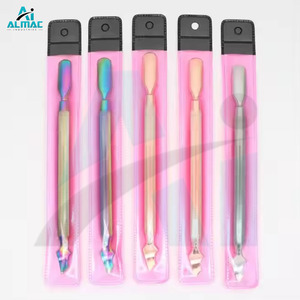 Paquete de 5 removedores de gel de esmalte de uñas de acero inoxidable de doble extremo y empujador de cutículas Fuente de alimentación manual para la eliminación de piel muerta - Product Image 6
