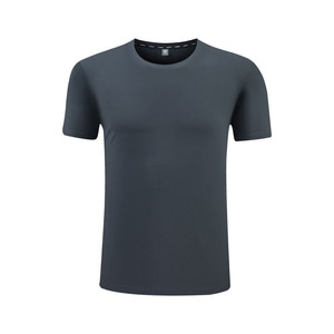 T-shirt en coton pour hommes avec logo personnalisé T-shirt décontracté à manches courtes en gros Tissu tricoté teint en fil - Product Image 1