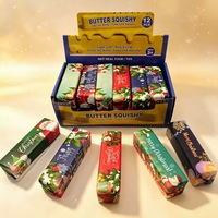 Jouet anti-stress en PU souple en forme de grande barre de chocolat à thème de Noël, à rebond lent, emballage en boîte, options variées