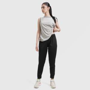 Pantalon décontracté respirant pour femme, taille haute, coupe crayon évasée, taille moyenne, XL, noir, pour l'automne - Product Image 4
