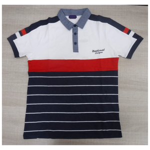 Polo pour garçons en coton et polyester, teint en fil, imprimé, tissé, sans logo, approvisionnement ODM - Product Image 1