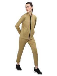 ชุดกีฬาลำลองฤดูหนาวสำหรับผู้หญิงชุดวิ่งมีซิปโพลีเอสเตอร์ปักเสื้อฮู้ดลายพื้นสไตล์100% - Product Image 5