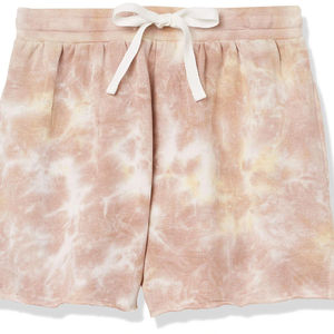 Femmes taille haute lavage à l'acide cravate teinture Shorts personnalisé cordon français éponge coton polaire survêtement tissu doux tenue décontracté - Product Image 6