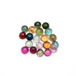 Lote de 25 Piedras Preciosas de Turmalina Natural Multicolor, Cabujón Redondo de 3 mm, Grosor de 2.4 mm, 4.3 Quilates, Venta Iroc, Piedras Preciosas Sueltas de Alta Calidad - Product Image 3