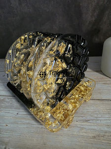 Ensemble de dessous-de-verre en résine de luxe, fait à la main, 4x4 pouces, carré, décoration pour les boissons, différentes couleurs, pour table basse, Tradebyd - Product Image 2